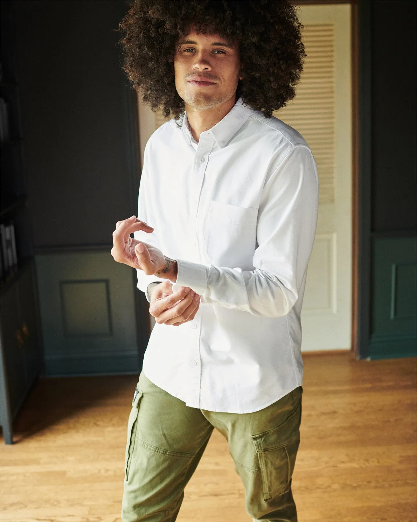 Organic Cotton Stretch Oxford Shirt